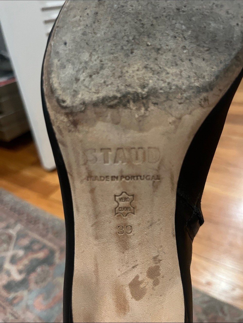 STAUD Wally Black Pointed Toe GOAT Leather Booties - Picture 5 of 13